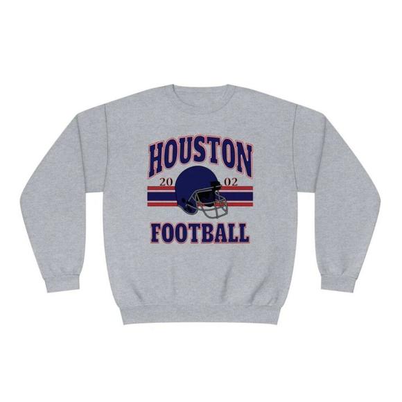 Houston Football Crewneck Sweatshirt Trendy Style Football Sweaters - Picture 1 of 4